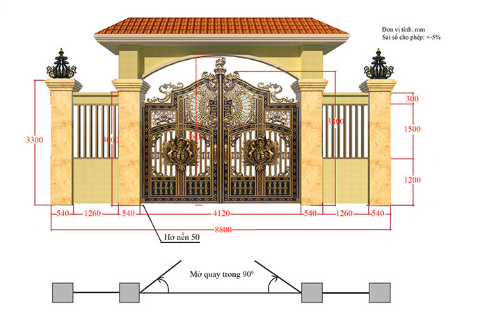 thiết kế trụ cổng